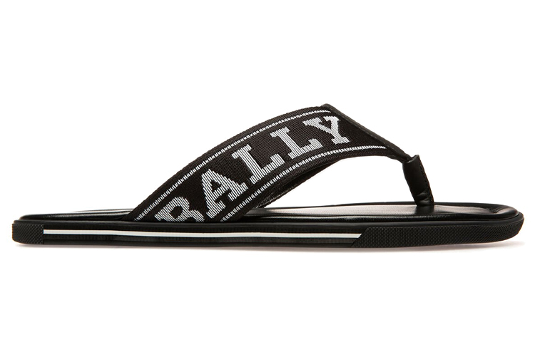 Order BALLY Border 'Black Leather and Fabric Sandal' 6221308