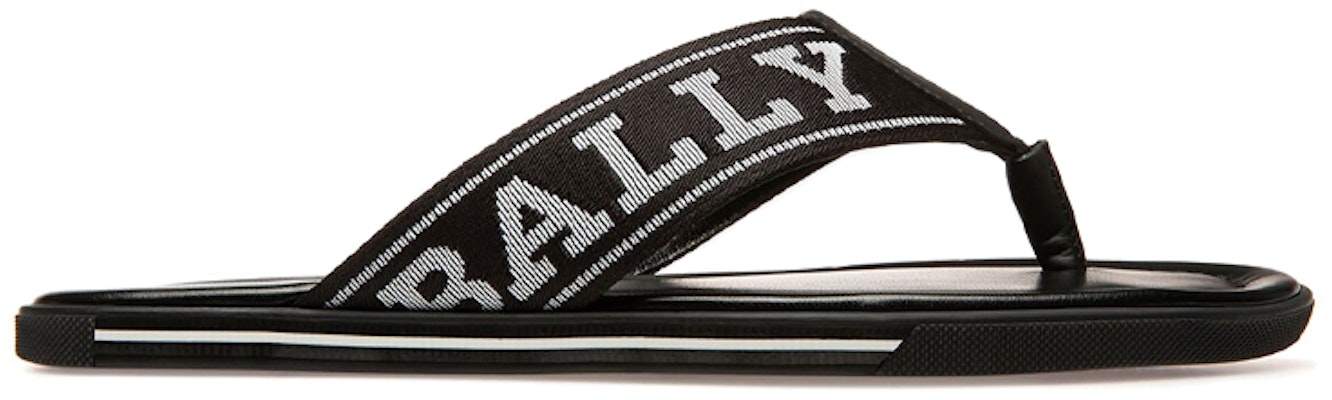 Sandal BALLY Border 'Kulit Hitam dan Kain' 6221308 Order Sandal BALLY Border 'Kulit Hitam dan Kain' 6221308