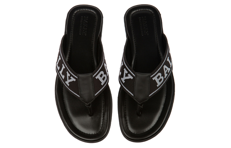 Lookbook BALLY Border 'Black Leather and Fabric Sandal' 6221308