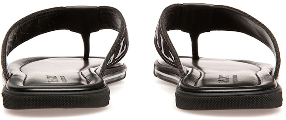 Sandal BALLY Border 'Kulit Hitam dan Kain' 6221308 Shop Sandal BALLY Border 'Kulit Hitam dan Kain' 6221308