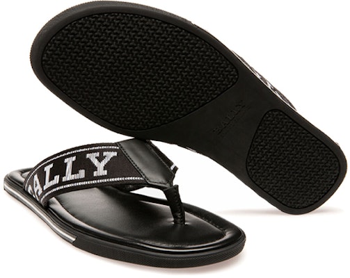 Sandal BALLY Border 'Kulit Hitam dan Kain' 6221308 Purchase Sandal BALLY Border 'Kulit Hitam dan Kain' 6221308
