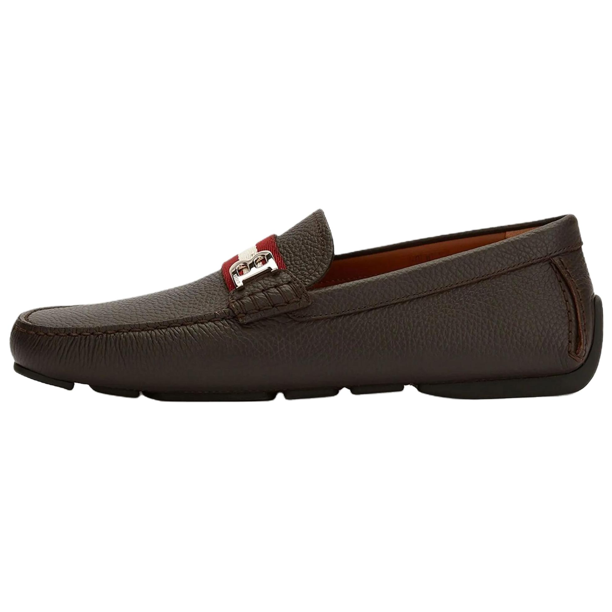 BALLY Brown Leather Casual Sneakers with Round Toe and Comfortable Fit. 6301200