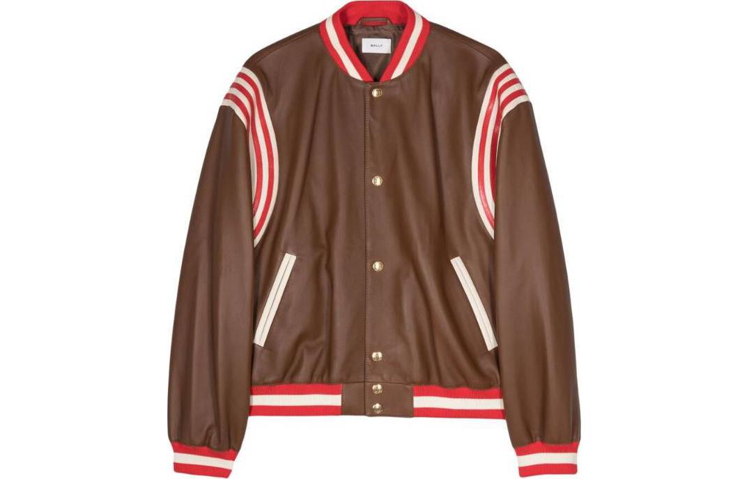 BALLY Brown Striped Button-Up Long Sleeve Jacket MLE03EPE001U808