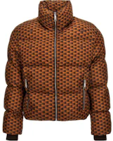 BALLY Checkered Stand Collar Zip-Up Jacket Brown/Yellow MOU054NY171I824 BALLY Checkered Stand Collar Zip-Up Jacket Brown/Yellow MOU054NY171I824
