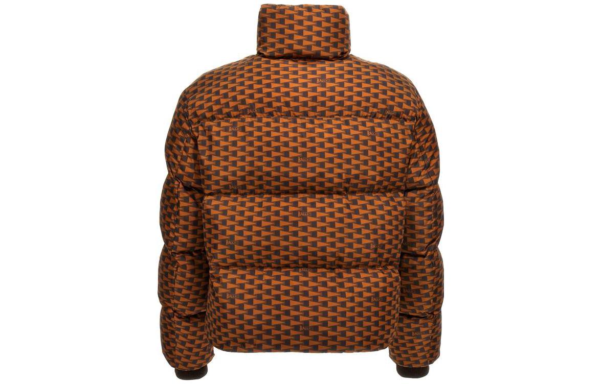 Lookbook BALLY Checkered Stand Collar Zip-Up Jacket Brown/Yellow MOU054NY171I824