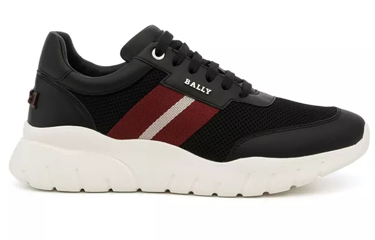 Buy BALLY/巴利 男鞋 黑色經典三條紋 休閒皮質運動鞋 老爹鞋 黑色