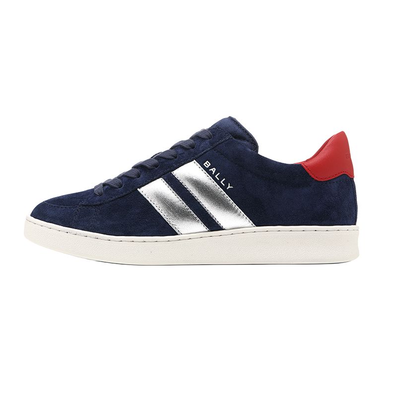 BALLY Deep Blue Round-Toe Low-Top Casual Lace-Up Sneakers 6309011