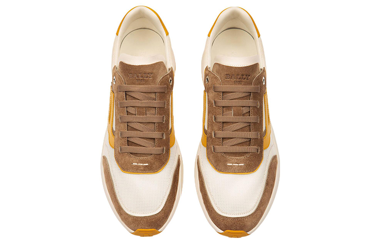 BALLY Demmy Leather Sneakers 'White Yellow Brown' 圖 2