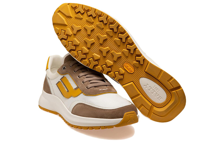 BALLY Demmy Leather Sneakers 'White Yellow Brown' 圖 4