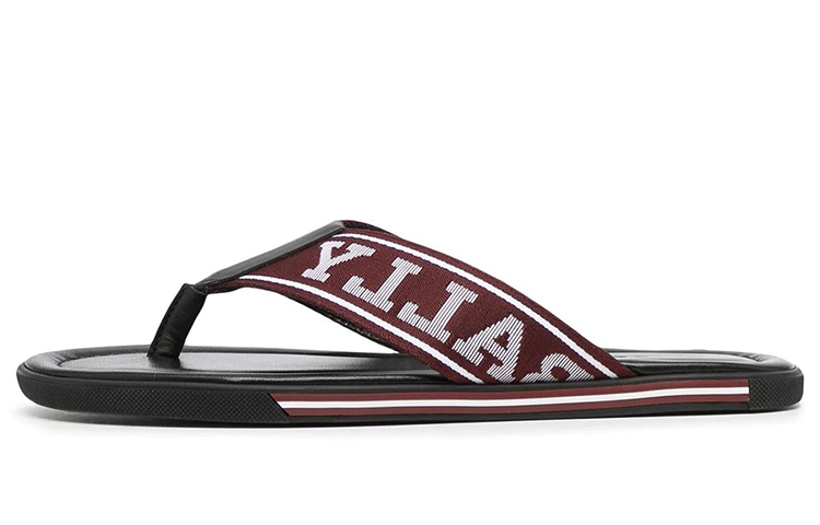 BALLY Embroidered Fabric Flat Slider 'Red Fashion' 6228423