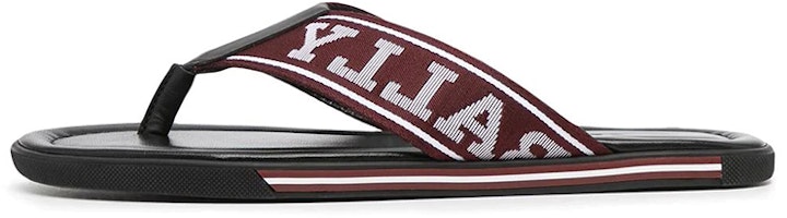 BALLY Embroidered Fabric Flat Slider 'Red Fashion' 6228423 BALLY Embroidered Fabric Flat Slider 'Red Fashion' 6228423