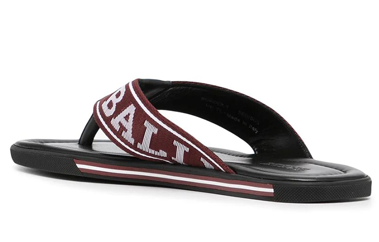 Lookbook BALLY巴利 织物 刺繡平底 時尚涼拖 男款 紅色