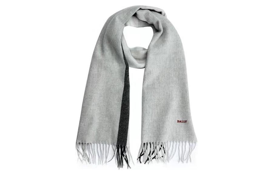 BALLY Embroidered Logo Warm Knit Scarf Unisex - Grey. 6300987 圖 2