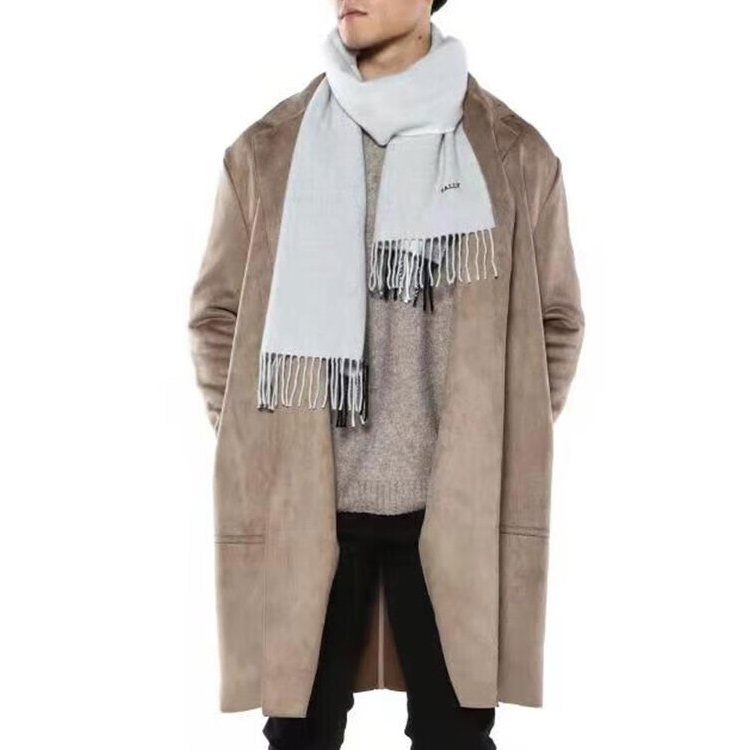 BALLY Embroidered Logo Warm Knit Scarf Unisex - Grey. 6300987 圖 3