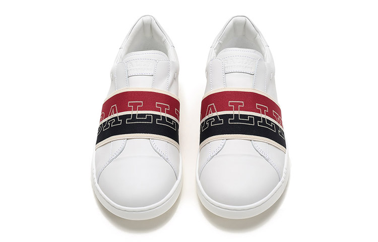 Shop BALLY 布料和皮革低帮"白色时尚"运动鞋 6231622