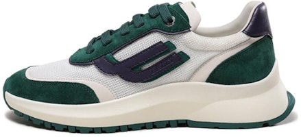 BALLY Fabric and Leather Mesh Lace-Up 'White Green' 6301870 BALLY Fabric and Leather Mesh Lace-Up 'White Green' 6301870