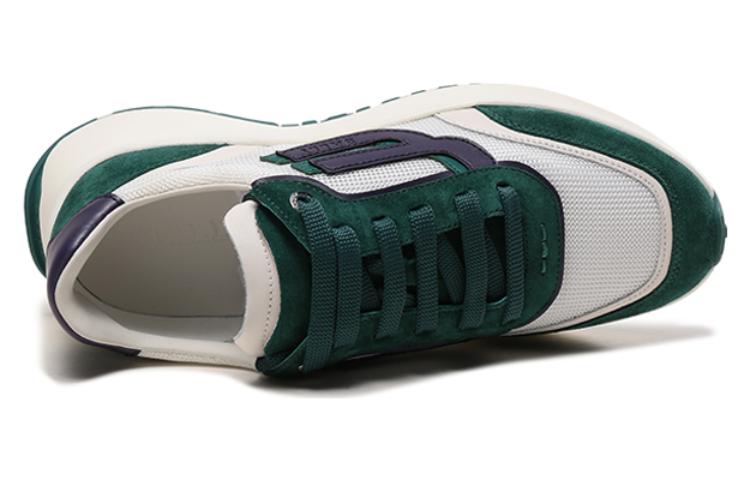 Purchase 巴利 白绿色面料和皮革网眼系带鞋 6301870