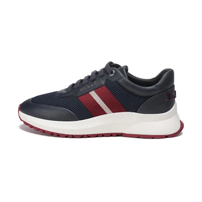BALLY Fabric and Leather Striped Sneakers 'Blue'