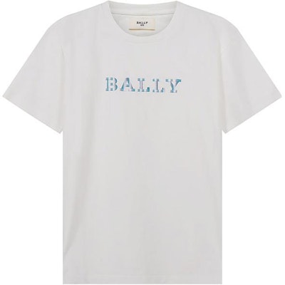 BALLY FW22 Kaos Putih Crewneck dengan Logo Bordir. M5BA855F-101 Buy BALLY FW22 Kaos Putih Crewneck dengan Logo Bordir. M5BA855F-101