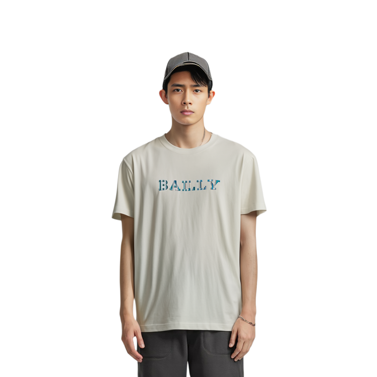 Purchase BALLY FW22 Kaos Putih Crewneck dengan Logo Bordir. M5BA855F-101