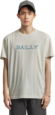 BALLY FW22 Kaos Putih Crewneck dengan Logo Bordir. M5BA855F-101 Purchase BALLY FW22 Kaos Putih Crewneck dengan Logo Bordir. M5BA855F-101