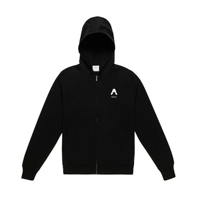BALLY FW22 Black Hoodie with Solid Logo Print and Zipper 6303920