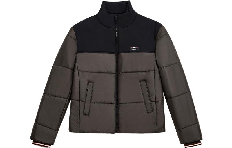 BALLY FW22 Colorblock Logo Print Long Sleeve Jacket Dark Gray 6240345