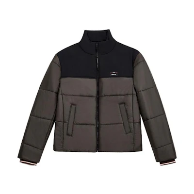 BALLY FW22 Colorblock Logo Print Long Sleeve Jacket Dark Gray 6240345