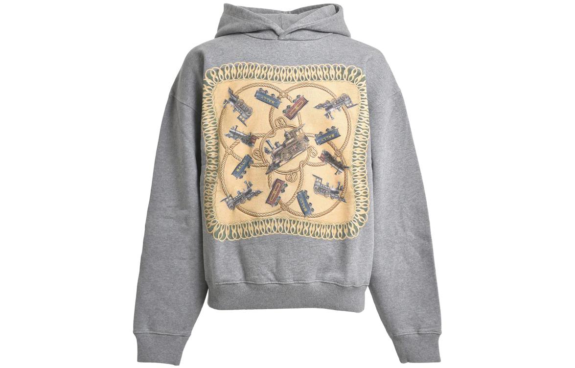 Order バリー FW23 グレープリント パーカー スウェットシャツ 長袖 プルオーバー M5BAA86F-GRY