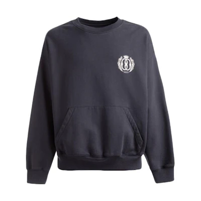 BALLY FW23 Navy Blue Logo Print Crewneck Long-Sleeve Sweatshirt. 6305638