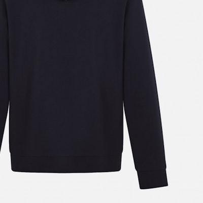 발리 FW23 솔리드 컬러 후드 긴팔 스웻셔츠 - 블루. 6301183 Sizing 발리 FW23 솔리드 컬러 후드 긴팔 스웻셔츠 - 블루. 6301183