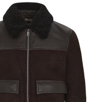 발리 FW23 컬러 블록 디자인 지퍼 가죽 자켓 - 다크 브라운. 6302640 Details for 발리 FW23 컬러 블록 디자인 지퍼 가죽 자켓 - 다크 브라운. 6302640