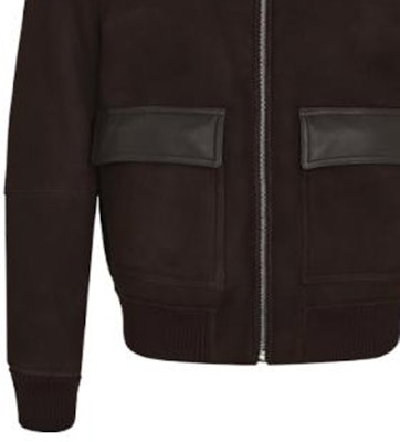 발리 FW23 컬러 블록 디자인 지퍼 가죽 자켓 - 다크 브라운. 6302640 Sizing 발리 FW23 컬러 블록 디자인 지퍼 가죽 자켓 - 다크 브라운. 6302640