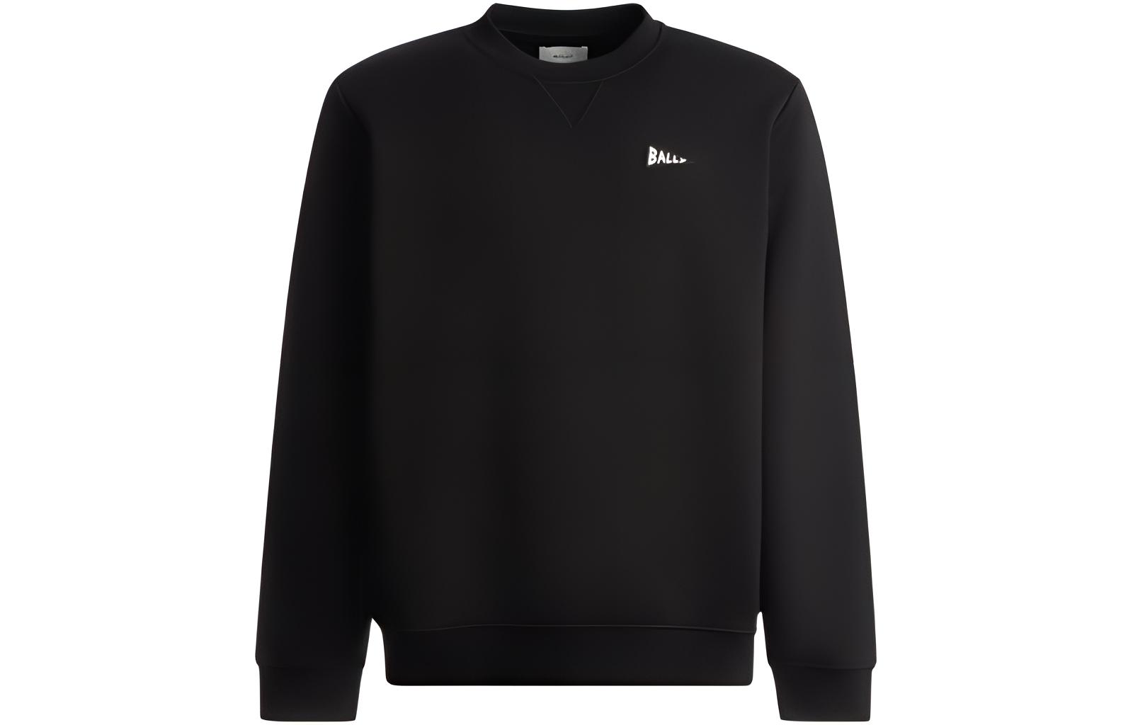 BALLY FW23 Black Logo Crewneck Pullover Sweatshirt Casual Style 6305782