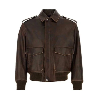 BALLY FW23 Brown Leather Single-Breasted Long-Sleeve Jacket M3PE542LMLE02M-U806