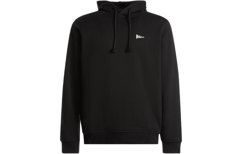 BALLY FW23 Letter Logo Print Hoodie Unisex Black 6305784
