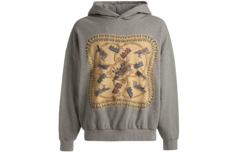 BALLY FW23 Pattern Print Long Sleeve Hoodie Men’s Gray 6305017