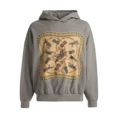 BALLY FW23 Pattern Print Long Sleeve Hoodie Men’s Gray 6305017