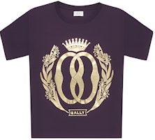 BALLY FW23 Patterned Graphic Crewneck Purple T-Shirt for Men. 6305020 BALLY FW23 Patterned Graphic Crewneck Purple T-Shirt for Men. 6305020