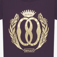 Sizing BALLY FW23 男士紫色圖案印花圓領T恤。 6305020
