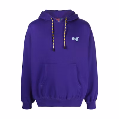 BALLY FW23 Purple Logo Print Knit Hoodie M5BA711F7S365
