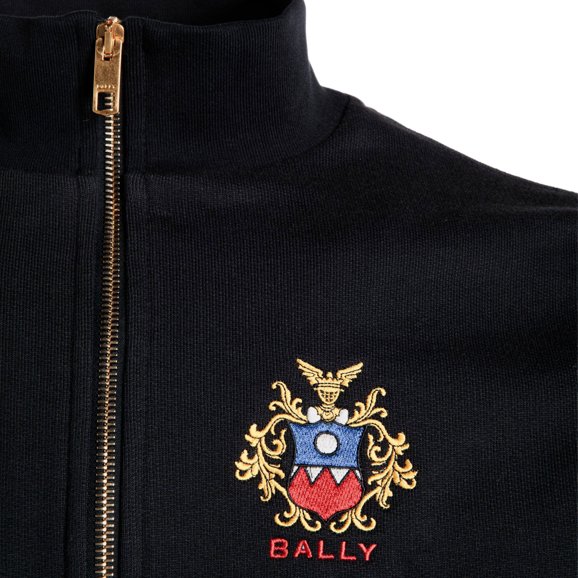 Sizing BALLY FW24 Badge Embroidered Half-Zip Sweatshirt Men’s Blue 6308560