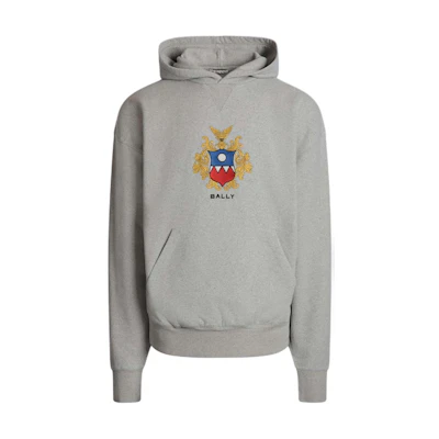 BALLY FW24 Grey Hoodie with Logo Letter Embroidery 6308823