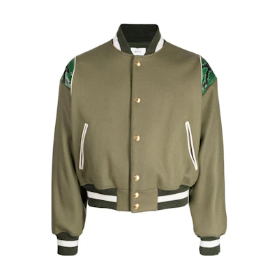 BALLY Green Patchwork Single-Breasted Long-Sleeve Jacket MOU053WO109