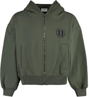 BALLY Green Solid Logo Zip-Up Hoodie Jacket MJE02HCO205-U645 BALLY Green Solid Logo Zip-Up Hoodie Jacket MJE02HCO205-U645