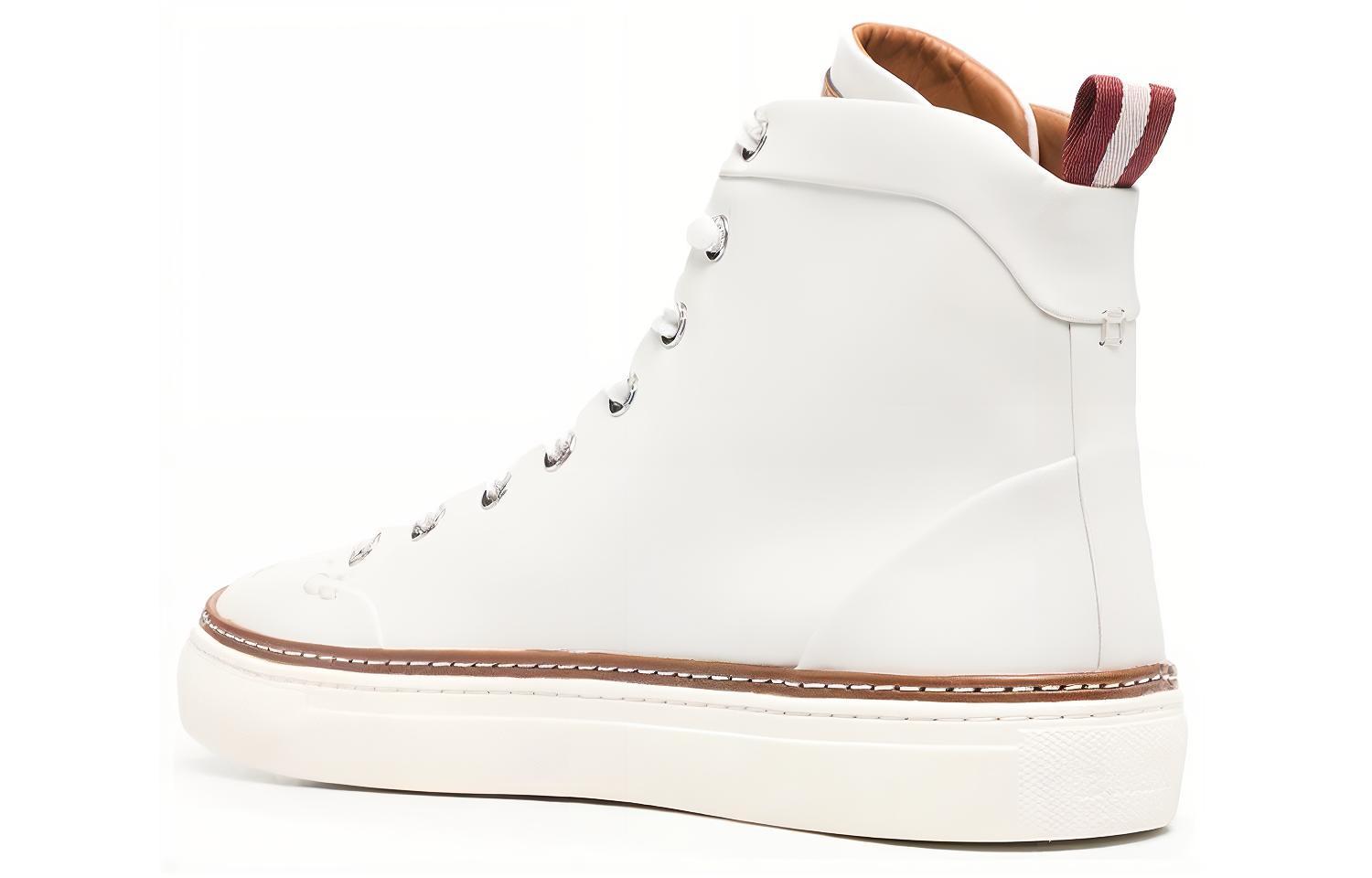 Shop BALLY Hercules 白色高帮皮革运动鞋 6212990