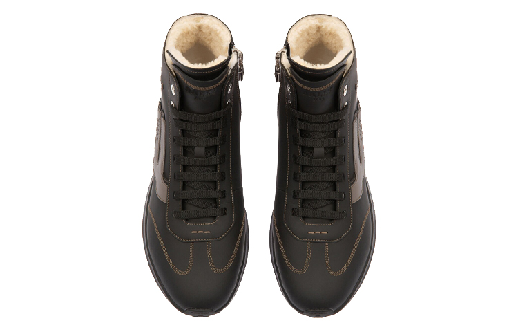 BALLY High-Top Leather Sneaker 'Black' 圖 2