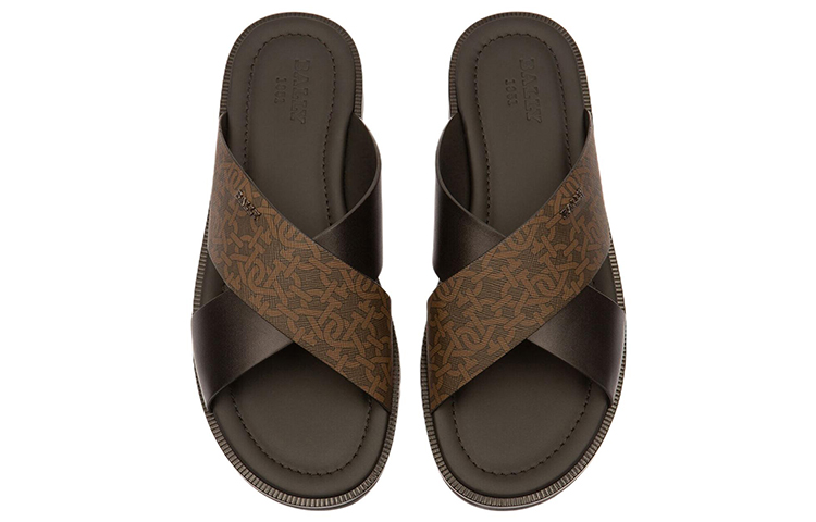 BALLY Jair Leather Fashion Sandals 'Brown Black' 圖 2