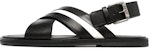 BALLY Jamilo 'Sandal Kulit Hitam Putih Tali Silang' 6238056