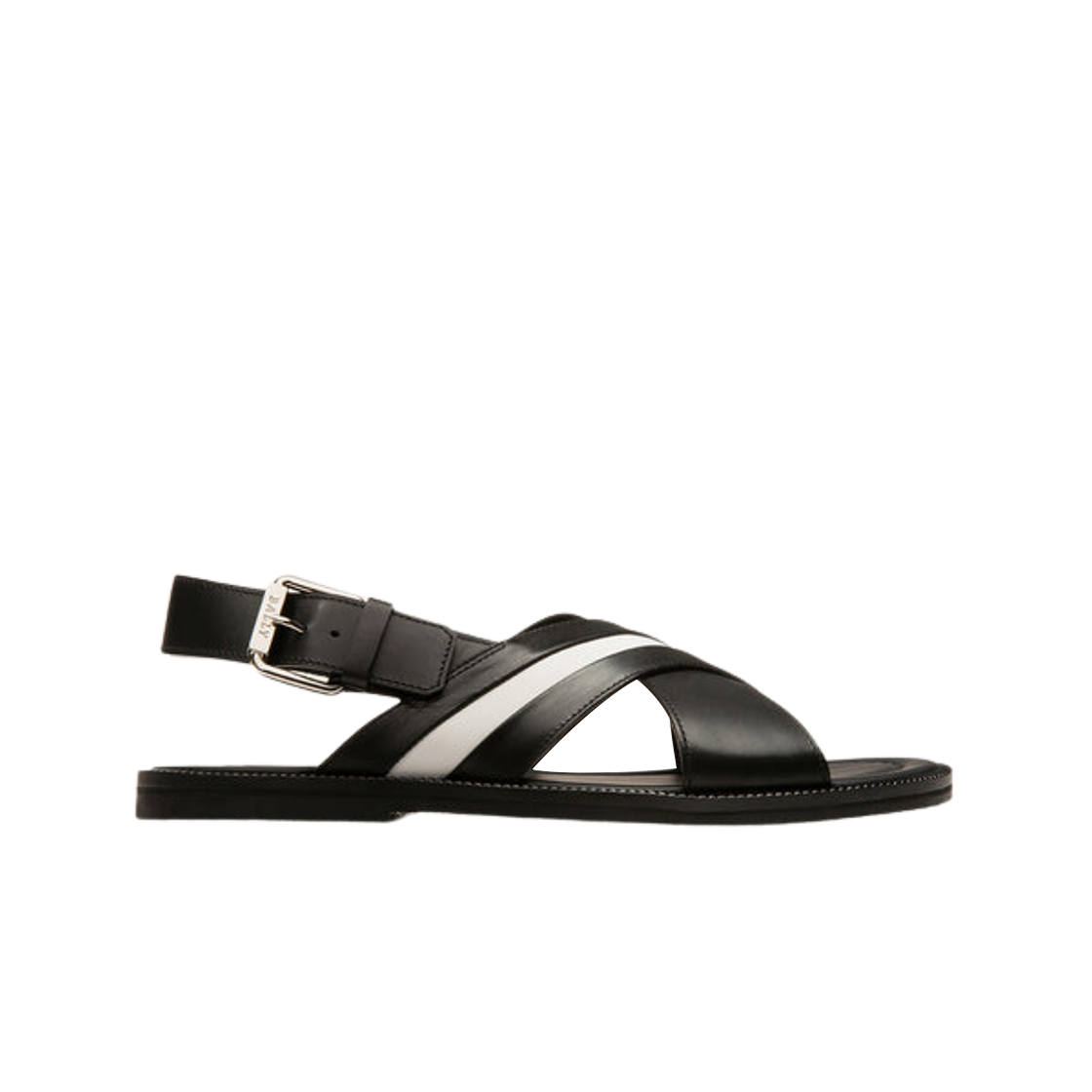 BALLY Jamilo 'Black White Cross-Strap Leather Sandal' 6238056